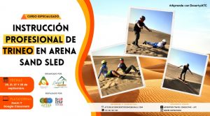 Curso instrucción profesional de trineo en arena - sandboard artesanal por Desert expeditions y Adventure Travel Consulting con Dircetur ICA